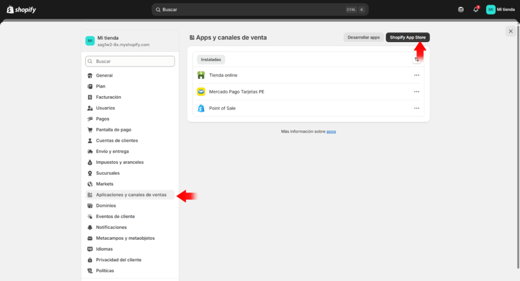 Instalar apps en shopify