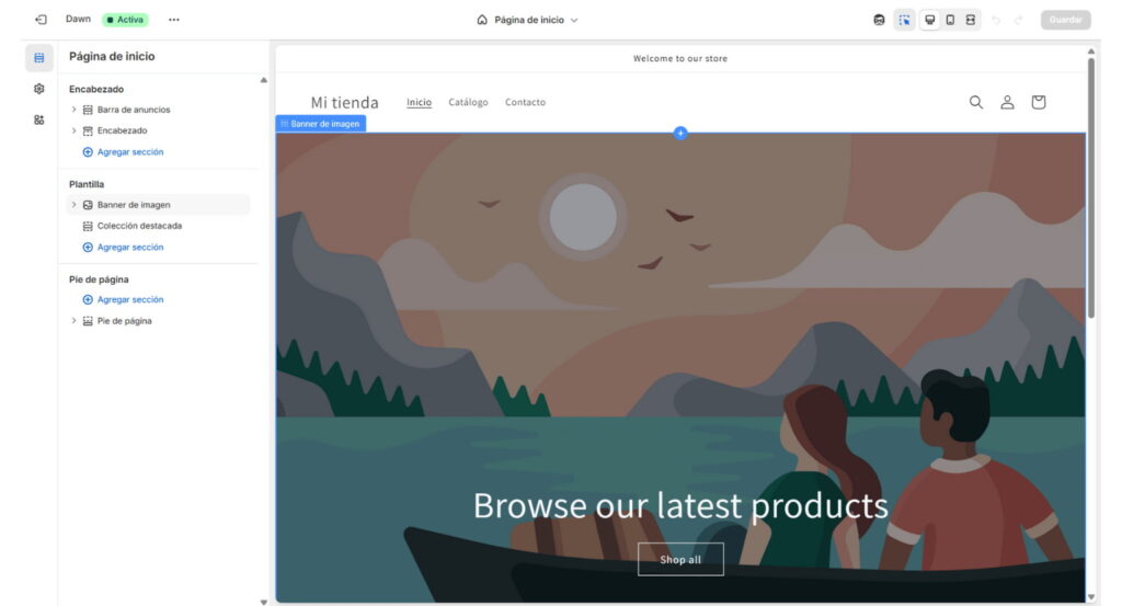 Personalizar mi tienda shopify